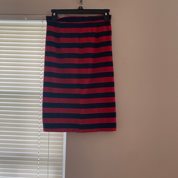 Red/Blue striped Pencil skirt - Picture 2 of 3